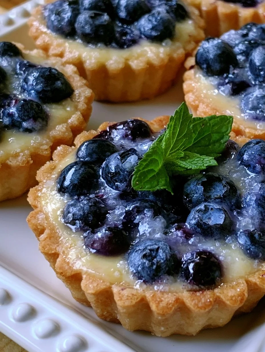 Tartelettes aux bleuets et au sucre à la crème