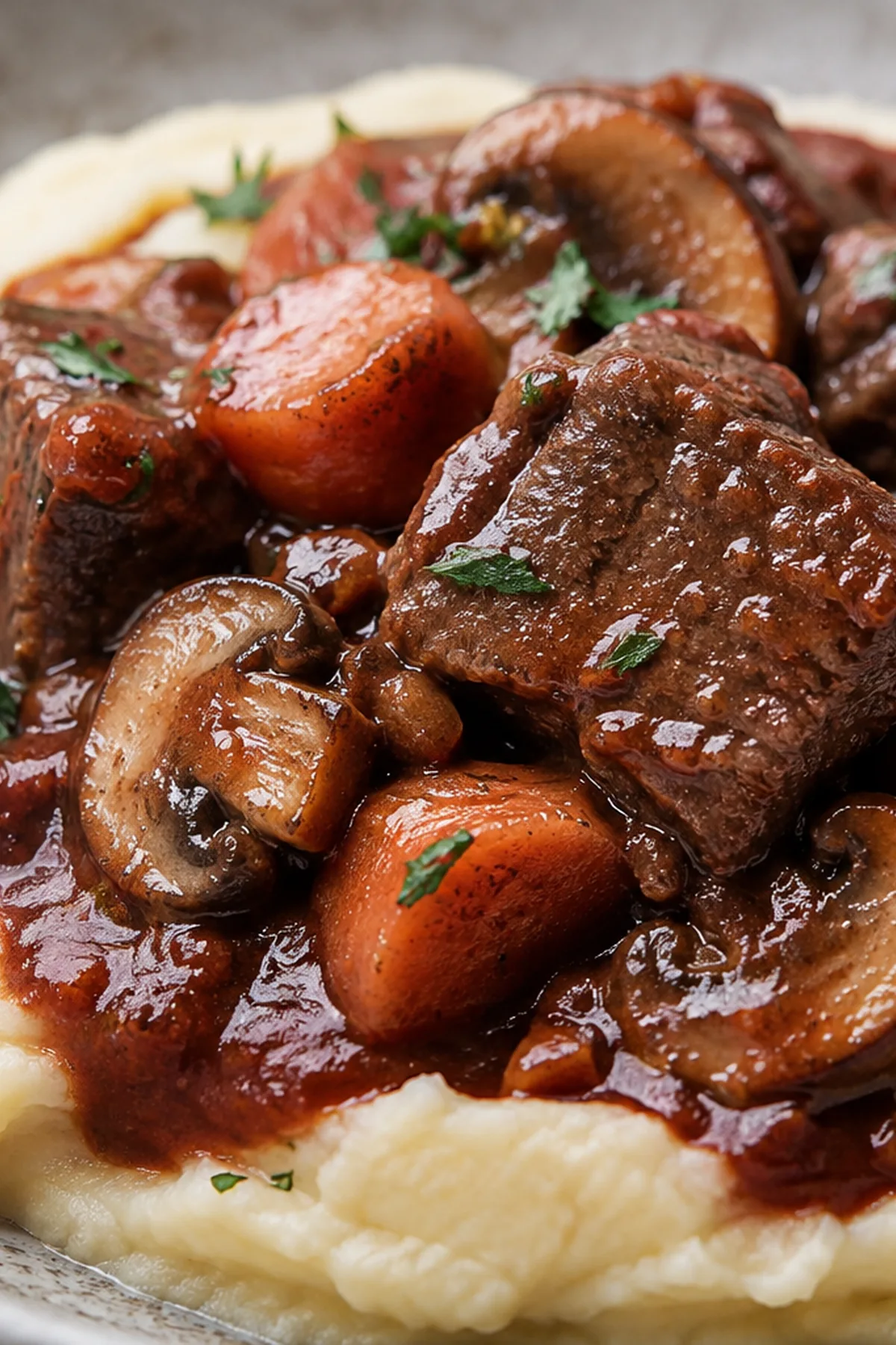 Bœuf bourguignon express aux carottes prêt à servir