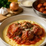 Boulettes de dinde sauce tomate et polenta crémeuse