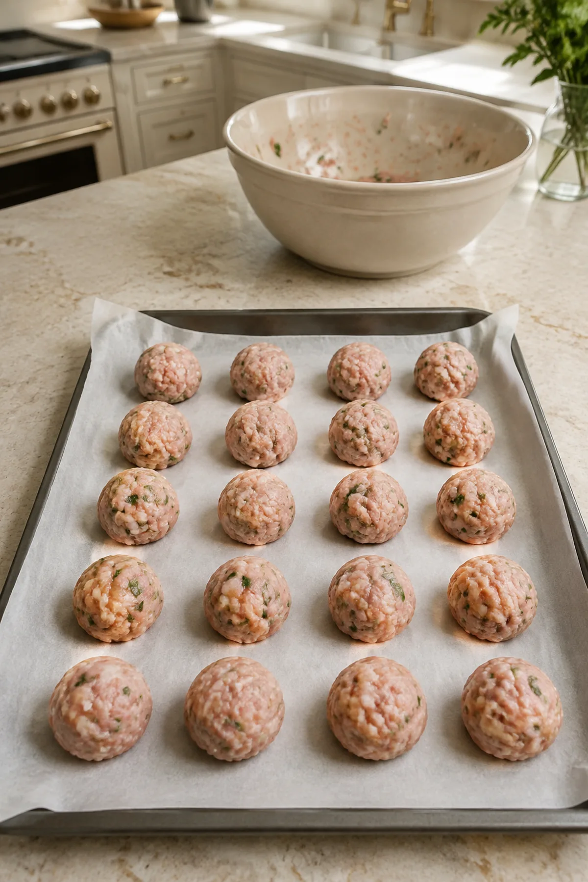 Préparation de Boulettes de dinde sauce tomate et polenta crémeuse