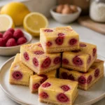 Carrés fondants au citron et aux framboises
