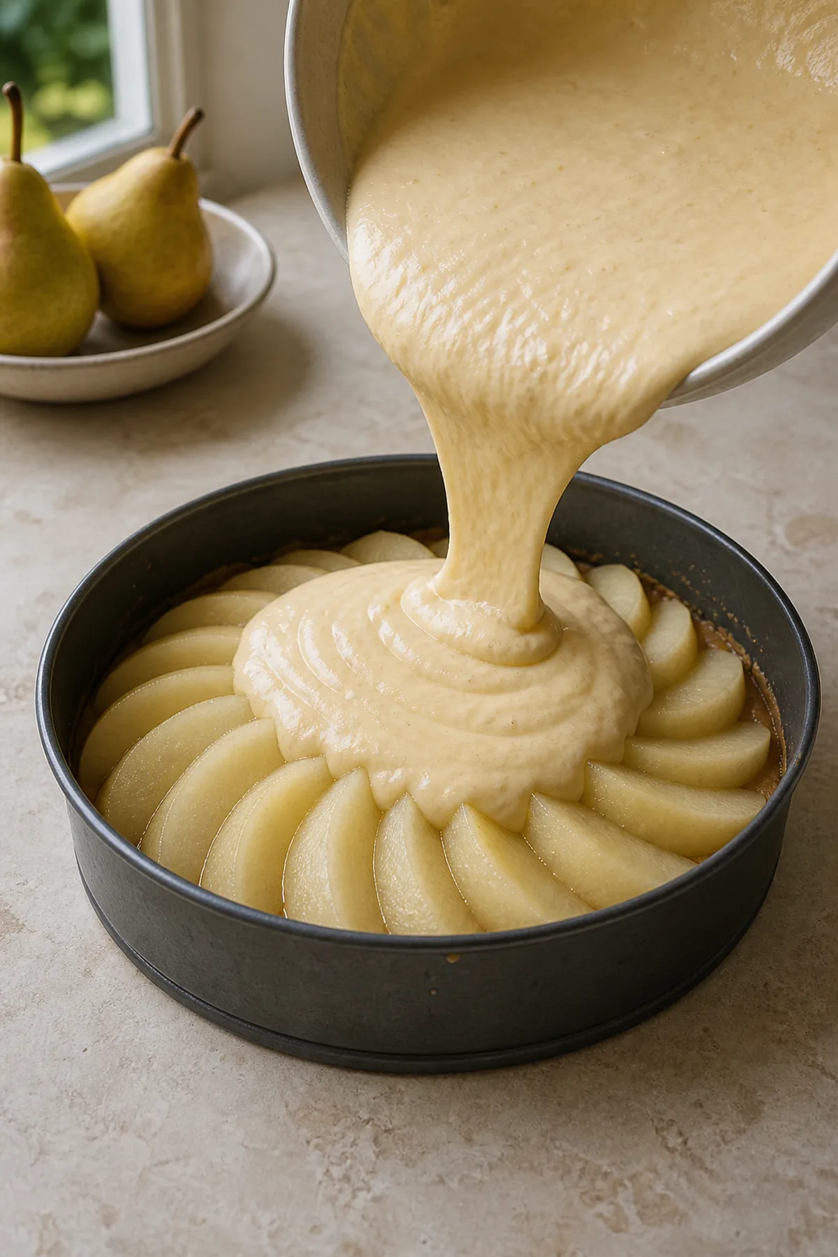 Étape de préparation de Gâteau renversé aux poires et aux amandes
