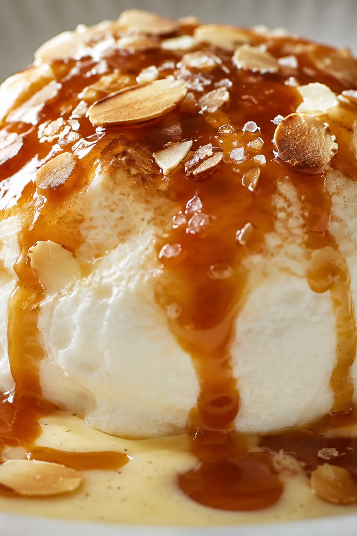 Île flottante au caramel beurre salé prêt à servir