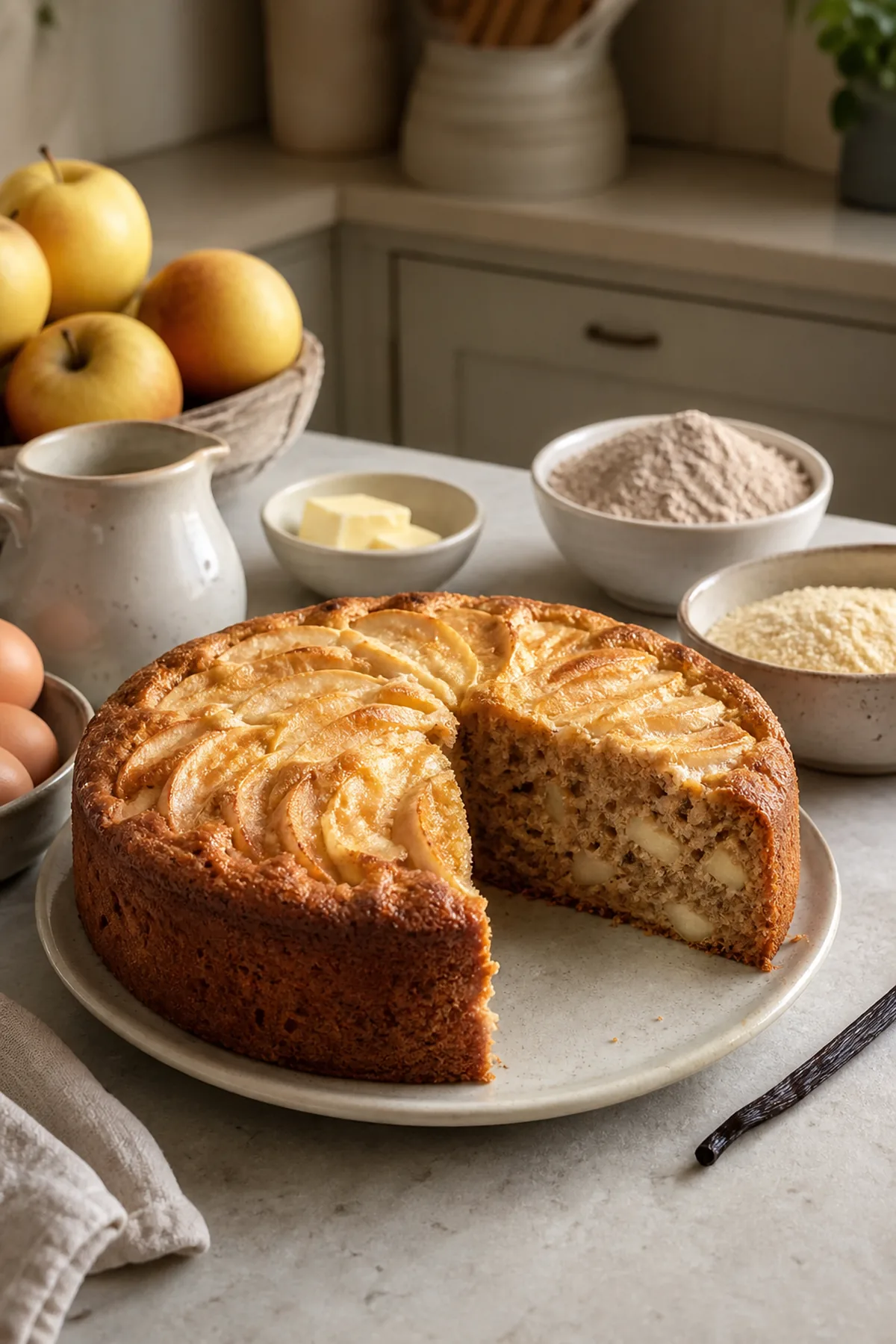 Moelleux à la châtaigne et aux pommes