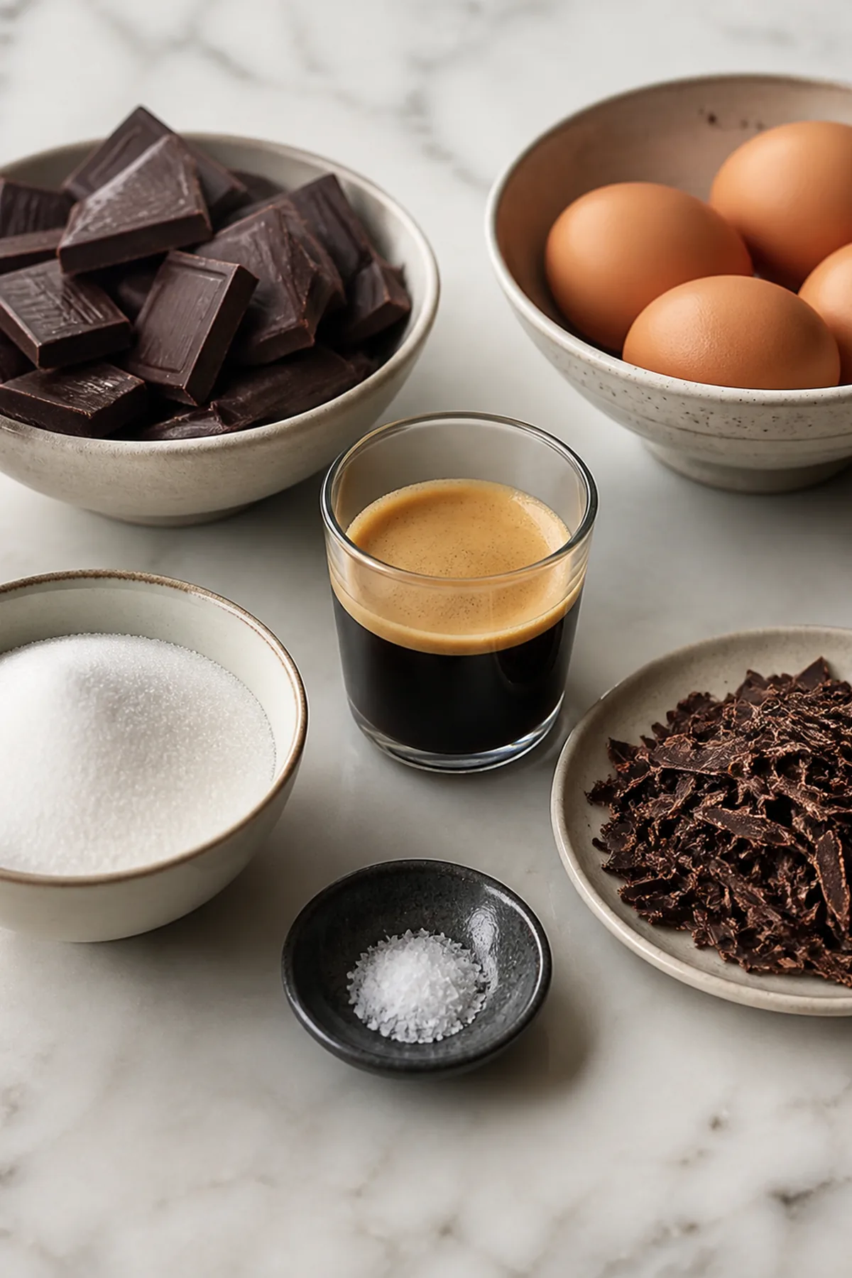 Ingrédients pour Mousse au chocolat noir et au café