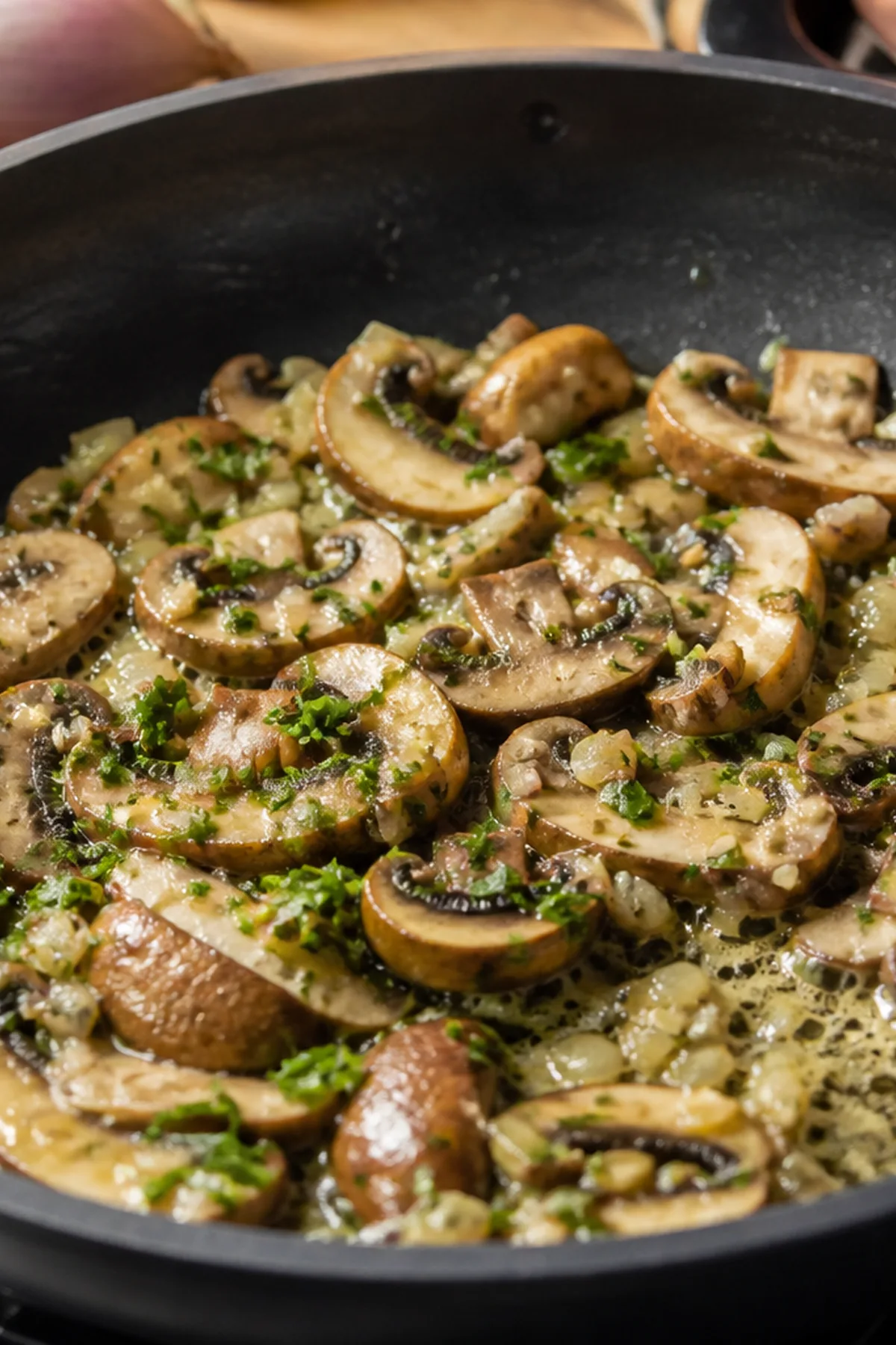 Préparation de Œufs cocotte aux champignons et aux herbes