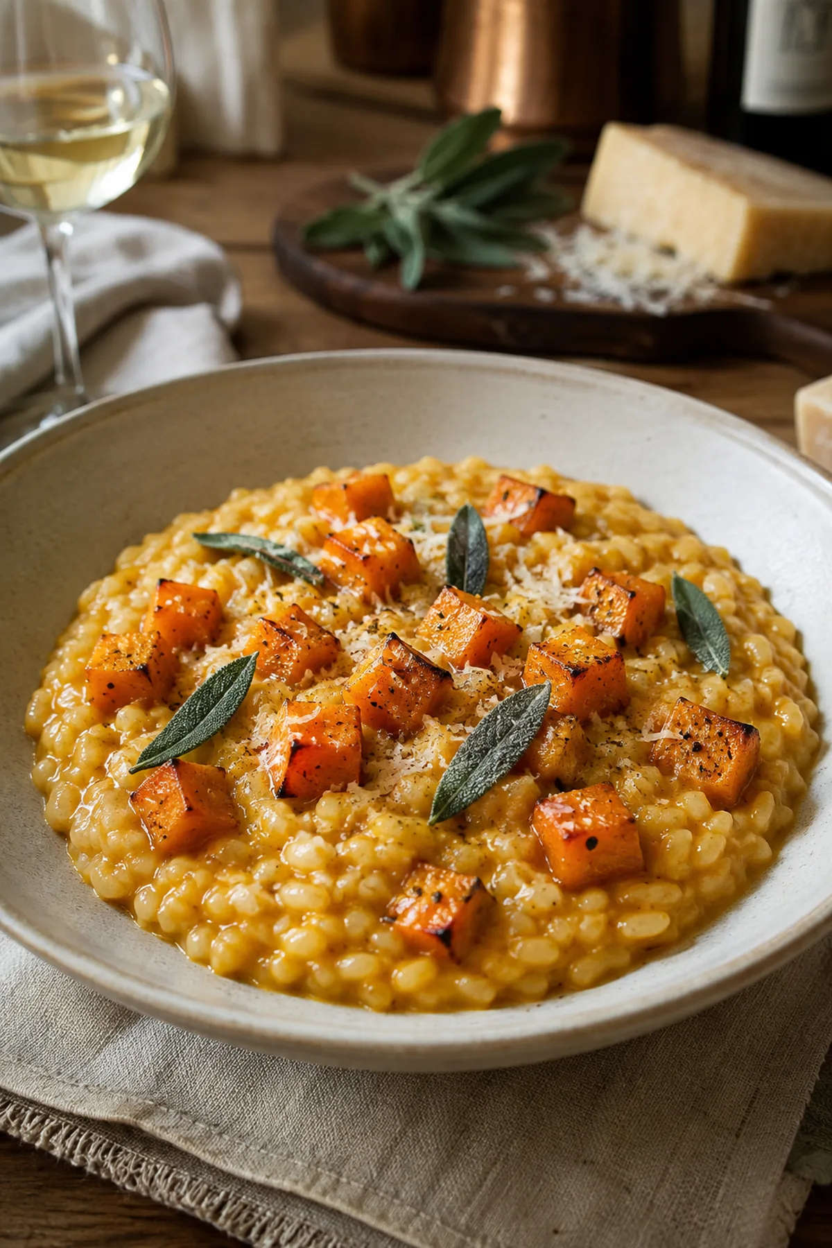 Risotto crémeux au potimarron et à la sauge