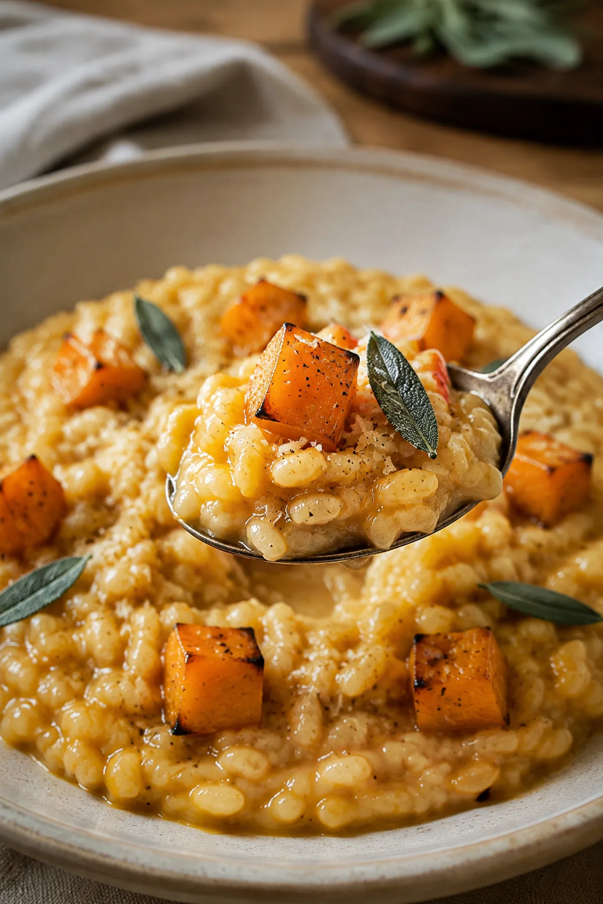 Risotto crémeux au potimarron et à la sauge prêt à servir
