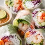 Rouleaux de printemps aux crevettes et légumes croquants