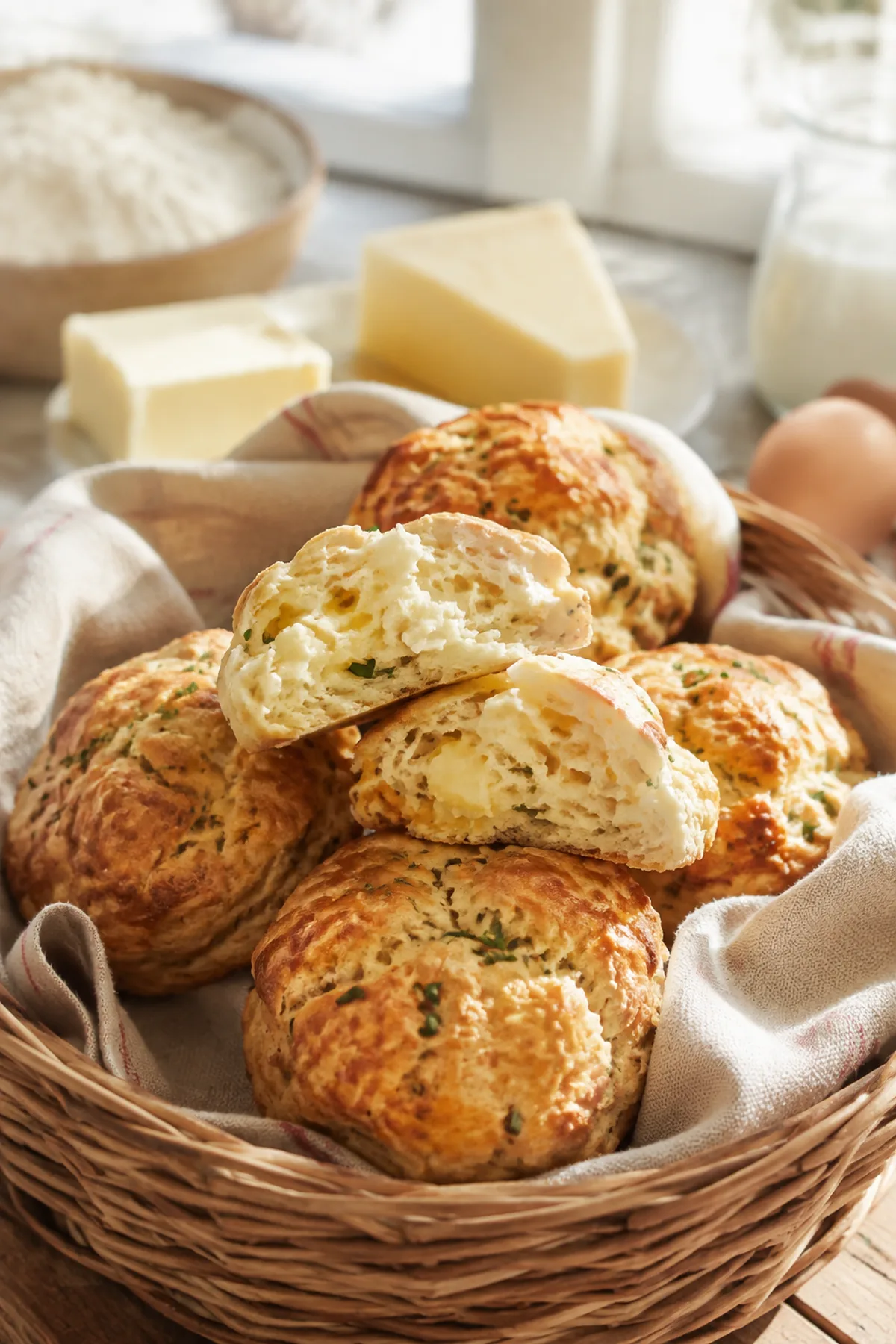 Scones salés au comté et à la ciboulette